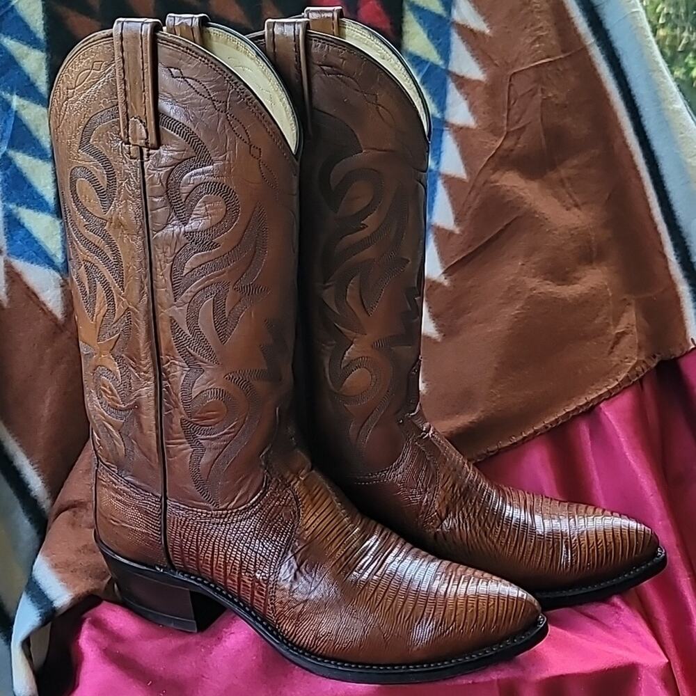 DAN POST sz8.5D Teju Lizard EXOTIC western boot LIKE NEW